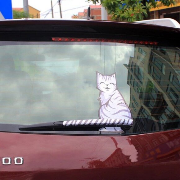 Reflective Cartoon Cat Car Stickers with Moving Tail - Picture 1 of 4